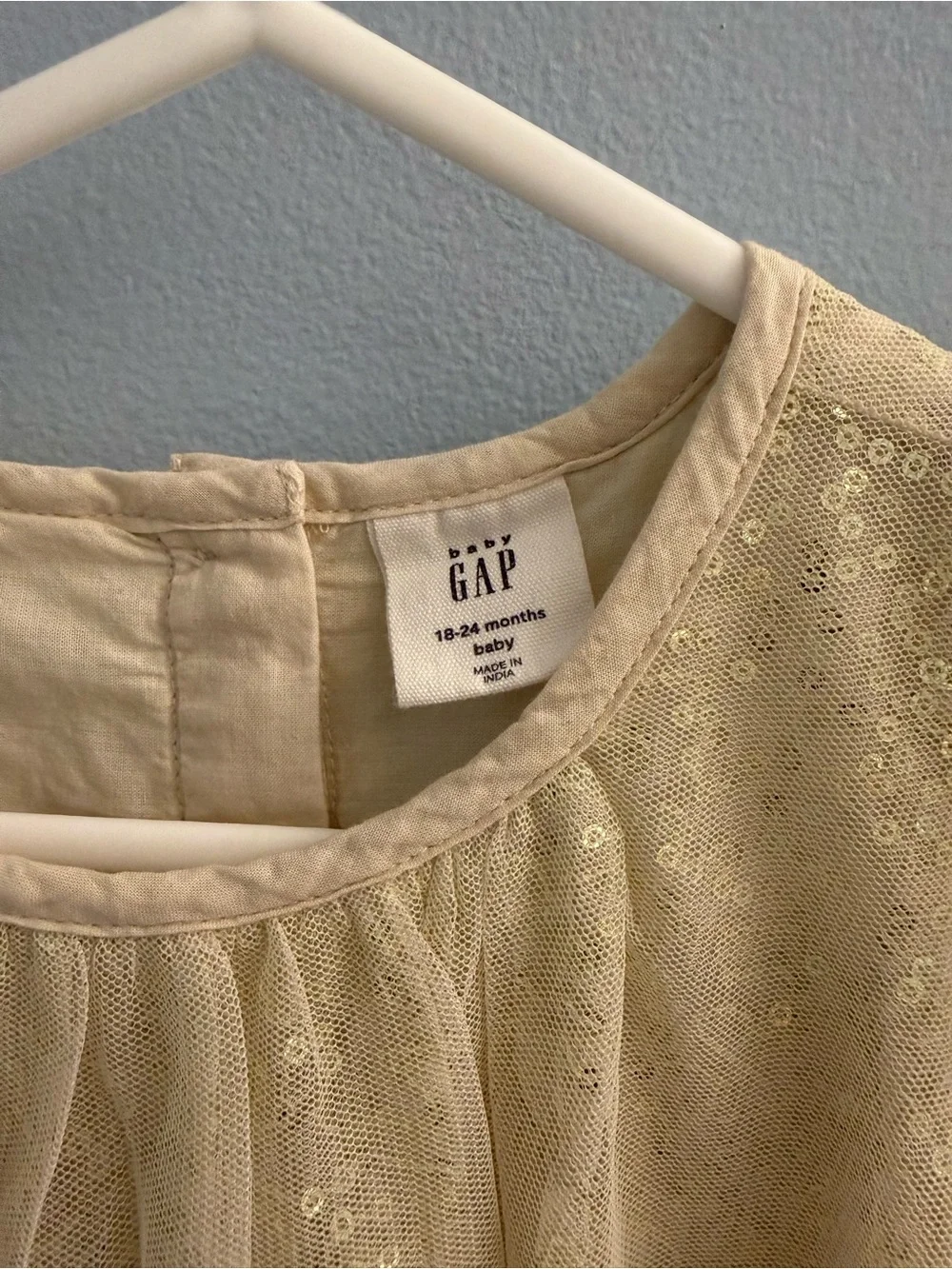 Baby GAP Cream Sequin Tulle Baby Dress